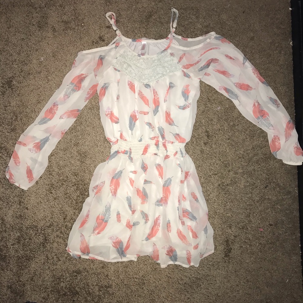 Cold Shoulder Romper/Dress Creme Peach